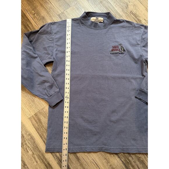 Vtg Princess Cruise Shirt Adult Medium Blue South America Penguin Long Sleeve - Picture 3 of 6